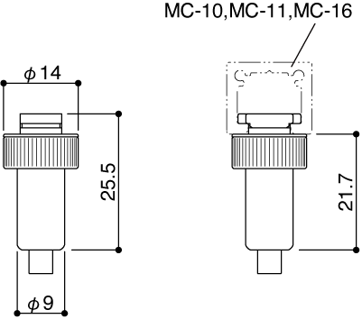 Rail fastening BS-32R-R in black for MH-3