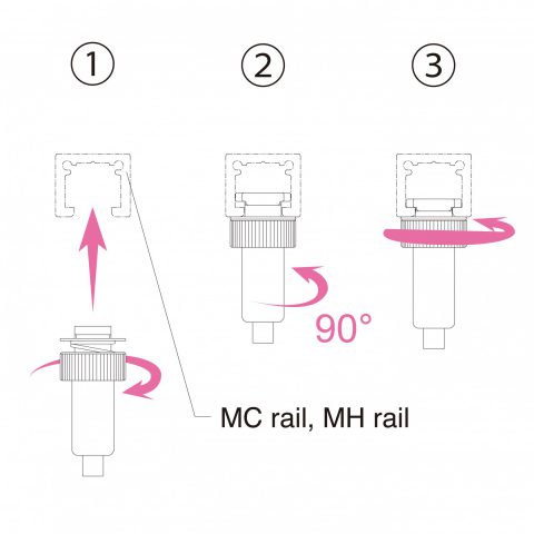 Rail fastening BS-32R-R in black for MH-3