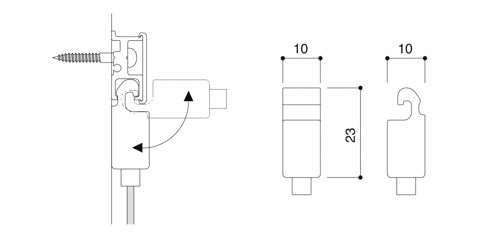 CF-1 rail fastening for CRE