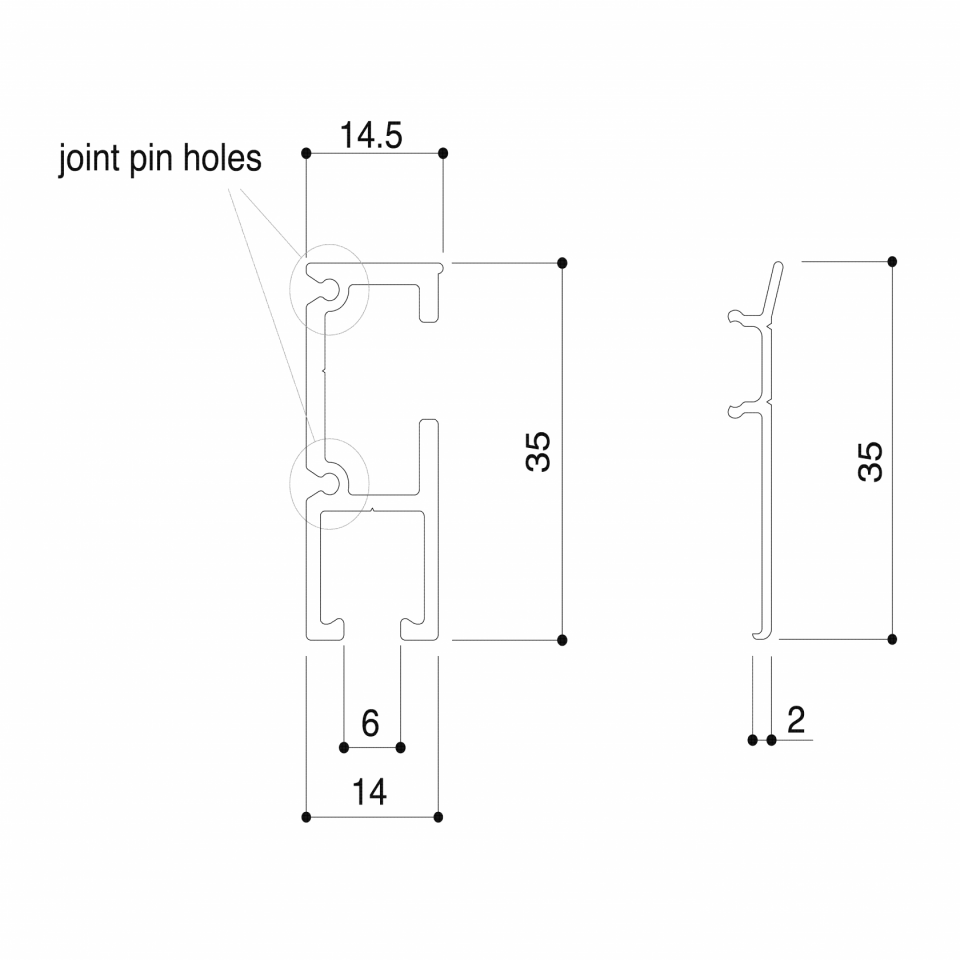 CRJ picture rail (30kg/66lbs)